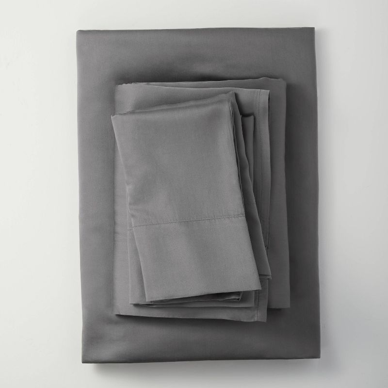 400 Thread Count Washed Lyocell Solid Sheet Set - Casaluna™, 1 of 7