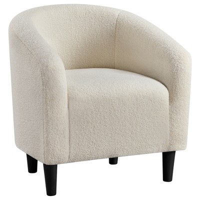 White leather bucket online chair