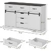 Garvee 6 Drawers Farmhouse Dresser with LED Light White Space-Saving Storage Cabinet for Bedroom - 2 of 4