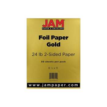 JAM Paper Foil 24lb 2-Sided Paper 8.5 x 11 Gold 50 Sheets/Pack 1683736