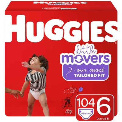 Huggies Little Movers Diapers - Size 6 (104ct)