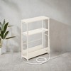 Side Table with Charging Station, Narrow End Table, 3-Tier Nightstand, Sofa Table for Small Spaces, Magazine Rack - 3 of 4