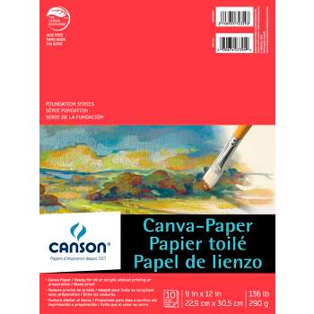 Canson Paper Canvas Pad, 9 x 12 in, White, 10 Sheets/Pad
