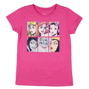 Disney Princess Girls' 3 Princesses 3 Villains Graphic Block T-Shirt Kids - 1 of 3