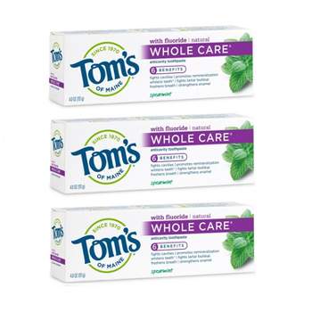 Tom's of Maine Whole Care Anti-cavity Toothpaste - Spearmint - 4oz/3pk