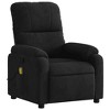 vidaXL Black Microfiber Fabric Massage Recliner Chair - 6-Vibration Push Manual Recliner with Side Pocket for Living Room - 3 of 4