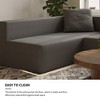 110" L-Shaped Modular 3-Seater Sectional Sofa, Grey Corduroy Boneless Couch with Deep Seat and Movable Ottoman, Comfy Cloud Sofa No Assembly Required - 4 of 4