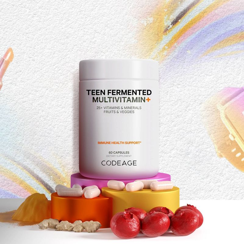 Codeage Teen Fermented Multivitamin Vegan Capsules - 60ct, 5 of 14