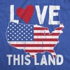 Mens Love This Land T Shirt Awesome Party Patriotic United States Flag Graphic Tee For Guys - Crazy Dog Men's T Shirt - 2 of 4