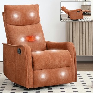 ChicFurnit Living Room Chair Arm Chair Accent Chair Rocker Swivel Recliner with Massage and Heat Chair for Living Room, Orange / Blue / Beige / Brown - 1 of 4