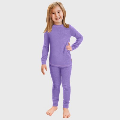 City Threads Girls USA-Made Soft & Cozy Thermal Long Johns 2-Piece Set - Warm Base Layer & Loungewear