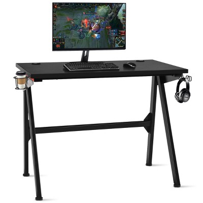 Lavish Home Gaming Computer Desk With Cup Holder, Headphone Hanger, Cable  Management, Black : Target