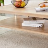 Syemin End Table, Modern Coffee Table, With Clear Tempered Glass Table Legs, Storage Function for Living Room, Bedroom, Brown, 43.3"*23.6"*17.7" - 4 of 4