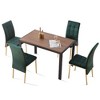 Okak Modern Nordic Velvet Dining Chairs Set of 4, Kitchen Side Chairs with Gold Metal Legs & High Back Cushion for Dining Room - 2 of 4