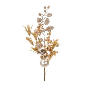 Glittered Berry and Ornament Spray – Set of 4 - 1 of 2