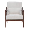 Homy Casa Mid-Century Wood Frame Accent Chair with Pillow – Modern Lounge Seating - 4 of 4