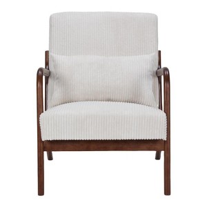 Ridstar Modern Accent Chair and Armchairs with Pillow Upholstered For Living Room-Beige - 1 of 4