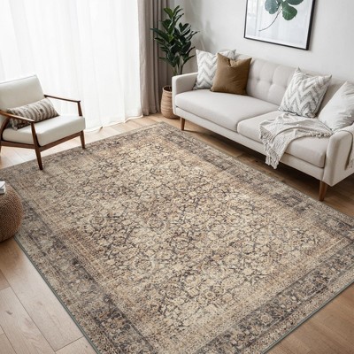Abynow Floral Medallion Persian Indoor Area Rug