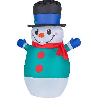 Gemmy Airdorable Christmas Airblown Inflatable Round Snowman,  Tall, white