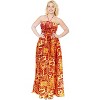 LA LEELA Women's Tube Dress Boho Maxi Flowy One Size Blood Tropical - 3 of 3