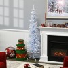 National Tree Company 6' White Iridescent Tinsel Artificial Christmas Tree with Metal Stand - 3 of 4