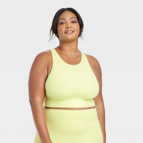 Women's Plus Size Light Support Brushed Sculpt High-neck Sports Bra - All  In Motion™ Yellow 1x : Target