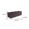 HomeRoots 47" X 16" Dark Brown Heavy Duty Plastic Rectangular Self Watering Planter Box - 3 of 4