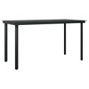 vidaXL Garden Dining Table Black Powder-coated steel, glass - 2 of 4