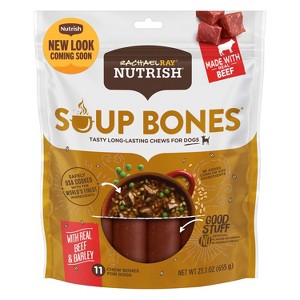 Rachael Ray Nutrish Soup Bones Real Beef & Barley Chewy Dog Treats  - 23.1oz/11ct - 1 of 4