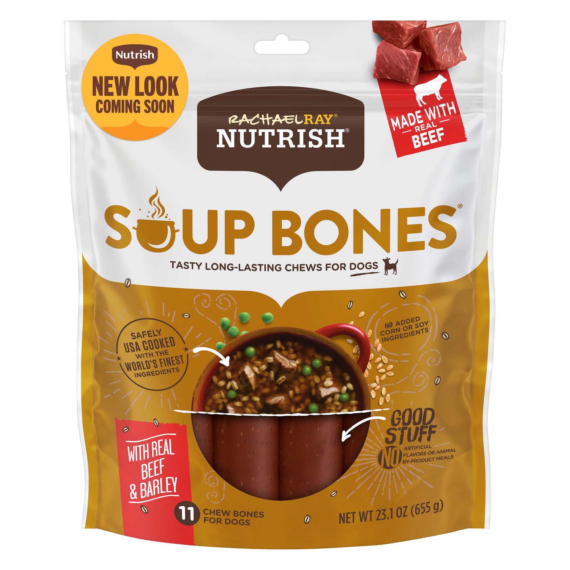 Rachael Ray Nutrish Soup Bones Real Beef & Barley Chewy Dog Treats  - 23.1oz/11ct
