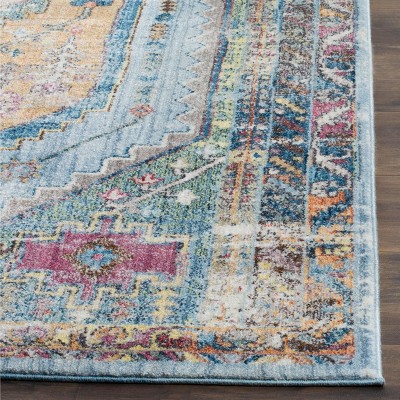 Bristol Blue and Camel Synthetic 8' x 10' Area Rug