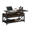GDFStudio Hiland Industrial Metal and Wood Lift-Top Coffee Table with Hidden Storage - 2 of 4
