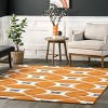 Nuloom Gabriela Geometric 5x8 Area Rug for Living Room Bedroom Dining Room Kitchen, Deep Orange/White - 2 of 4