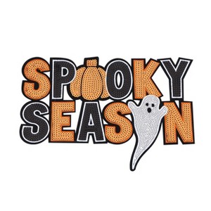Halloween Pumpkin Ghost Large Sequin Iron On Patch Glitter Sewing Embroidery Repair Appliques Clothing Patch Costume Decor, Style 2 - 1 of 4