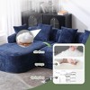 Okak Comfy L Shaped Boucle Sofa with Chaise, Minimalist Oversized   Upholstered Couch Sleeper Sectional Sofa 3 Seater Deep Seat Left Hand Facing, Blue - 3 of 4