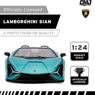 1:24 Scale Blue Electric Lamborghini Sián FKP 37 RC Race Car