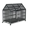 FURNIinspire Pet Crates and Houses 54 Inches Heavy Duty Dog Cage with Removable Roof and Wheels for Comfortable Pet Living, Black, 46"*29.5"*54" - 3 of 4