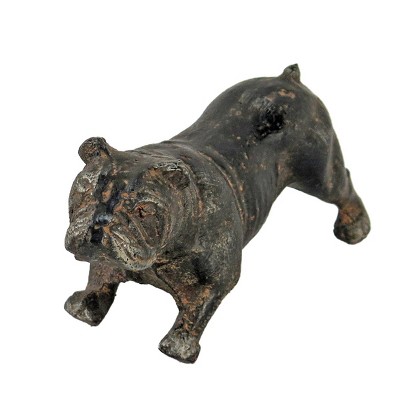 Rustic Distressed Cast Iron Bulldog Figurine - Foreside Home & Garden