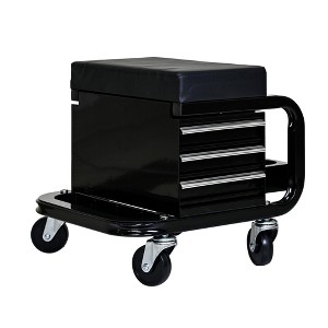 Maggift Tool Boxes and Totes, Mobile Cabinet with Lockable Casters, Chest for Tool Storage, Black, 15.8"*14.3"*15.3" - 1 of 3