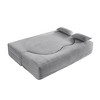 PAGED Modern Floor Sofa with 2 Pillows, Foam-Filled Sleeper Sofa Bed with Teddy Fabric for Living Room, Apartment, No Assembly Required - 4 of 4