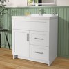 Bath Vanity Cabinet without Top 30 in. W x 21.5 in. D x 33.5 in. H Bathroom Vanity in White with Brushed Nickel Handle - 4 of 4
