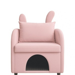 Maliang Bunny-Ear Shape Armchair with Scratch-Resistant Fabric, Built-in Cat & Dog Hideaway, Dual-Use Sofa Chair, Pet-Friendly - 1 of 4