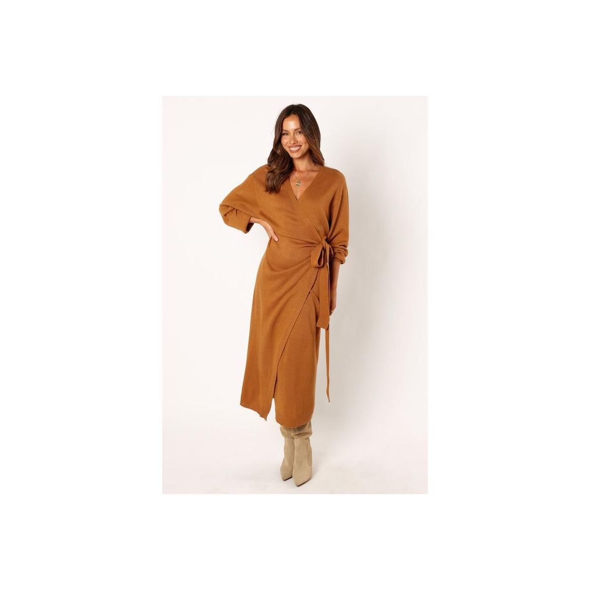 Petal and Pup Nova Wrap Knit Midi Dress