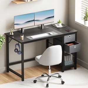 Kumasinova Computer Desk with Drawers,Office Desk with Storage Shelf,Gaming Table with Side Hook,Spacious Work Desk for Home Office - 1 of 4