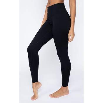 90 Degree By Reflex High Waist Fleece Lined Leggings with Side Pocket -  Yoga Pants - Black with Pocket 2 Pack - Small
