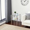 Lirago 2-Tier Clear Glass Side Table-Modern Space-Saving End Table with Double Storage Shelves for Living Room and Bedroom 17.71"Wx17.71"Lx23.62"H - 3 of 4