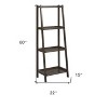 HomeRoots Espresso Solid Wood Ladder Bookcase - 3 of 4
