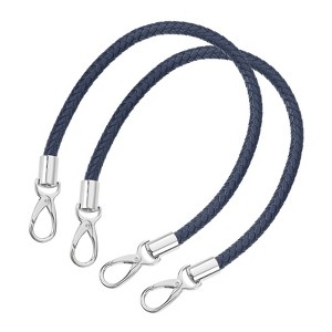 Unique Bargains PU Leather Braided Replacement Metal Buckles Purse Strap 2 Pcs - 1 of 4