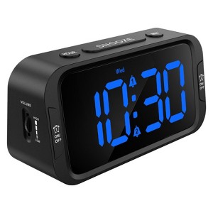 Aoibox Digital Dual Alarm Clock for Bedroom with USB Charger, 0-100% Dimmer, 5 Sounds, Adjustable Volume, Weekday/Weekend Mode, Snooze,12/24Hr Display - 1 of 4