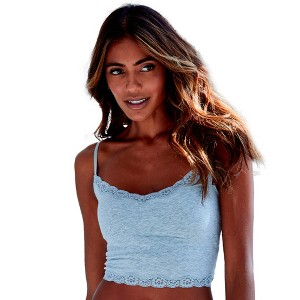Women's Lace Trim Cropped Camisole - LASCANA - 1 of 4